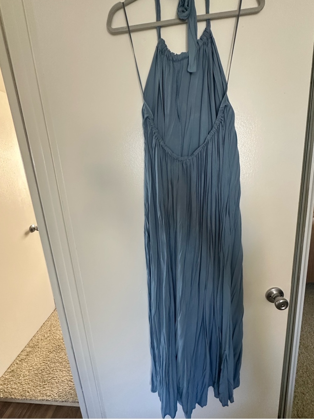 Elan Light Blue Halter Maxi Dress - Size M - Picture 9 of 12